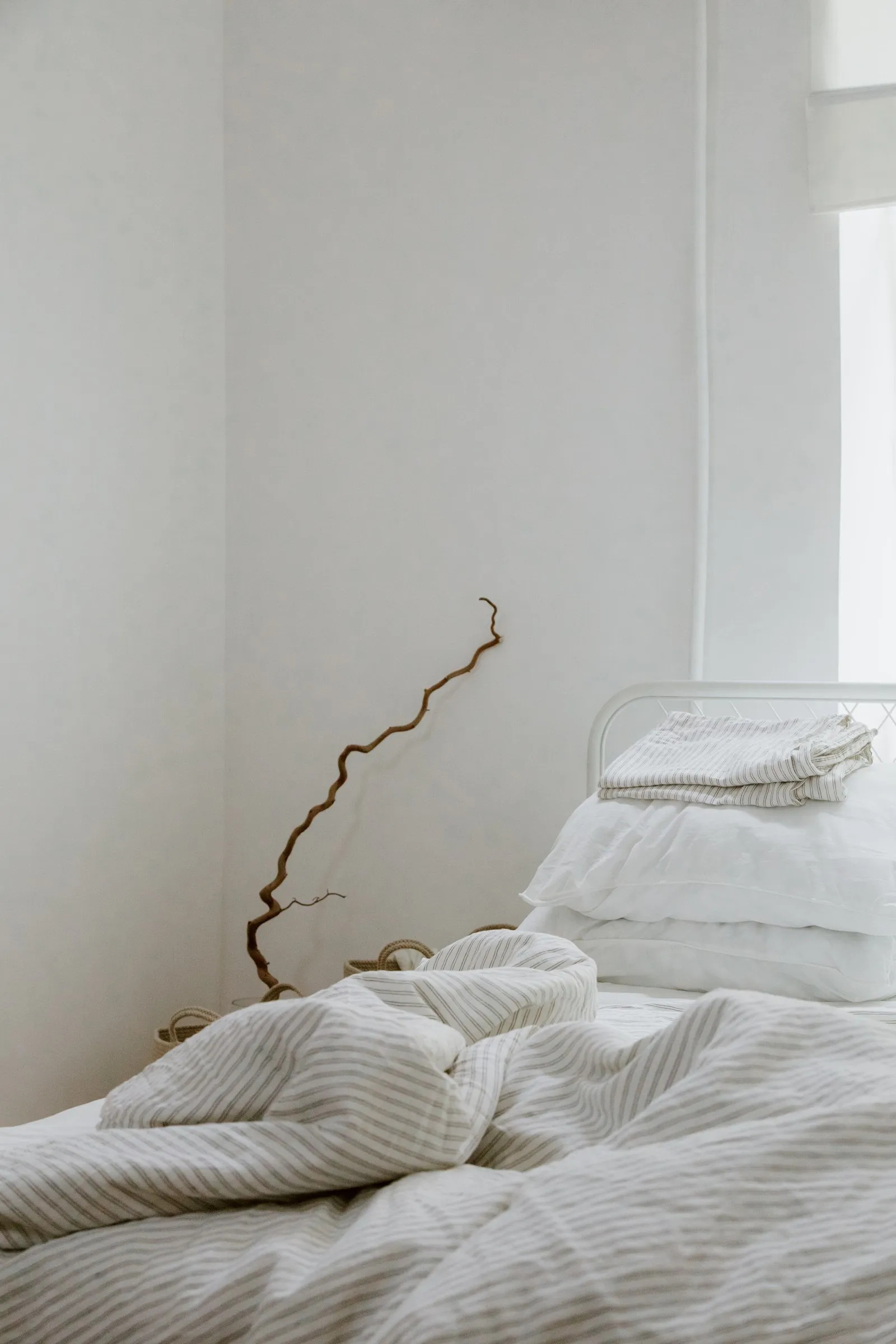 Sewn bedding on a bed